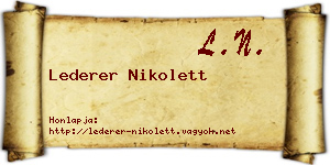 Lederer Nikolett névjegykártya