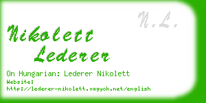 nikolett lederer business card